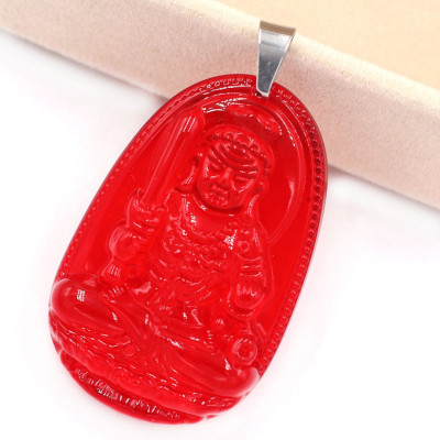 [Tuổi Dậu] Mặt Dây Chuyền Phật Bất Động Minh Vương Đá Pha Lê Đỏ Size Nhỏ 3.6cm & Size Lớn 5cm- Tặng Kèm Móc Inox - Phong Thủy 868 - May Mắn - Bình An