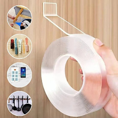3cmx5m Băng keo dán nano 2 mặt siêu dính trong suốt dày 1mm dài 5m rộng 3cm Băng Dính Đa Năng Chống Nước - Nhiều Kích Cỡ [Hàng Cao Cấp Loại Dày 1mm] – Chọn Chiều Dài – Siêu Bám Dính