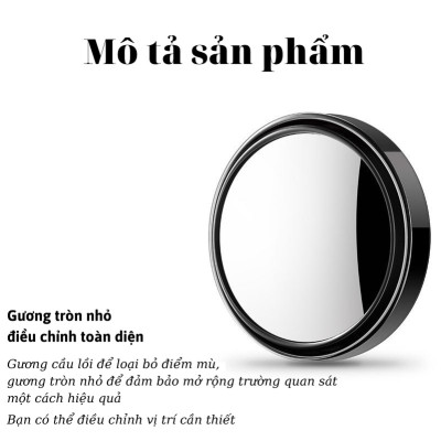 Gương Cầu Lồi Mini Xoay 360 Độ | Gương Cầu Lồi Mini Dán Gương Xe Ô Tô Tăng Tầm Nhìn, Hạn Chế Điểm Mù, An Toàn Hơn Khi Tham Gia Giao Thông