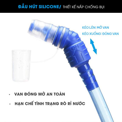 Bình nước thể thao, túi nước chạy bộ leo núi có vòi hút GoodFit GF04RA