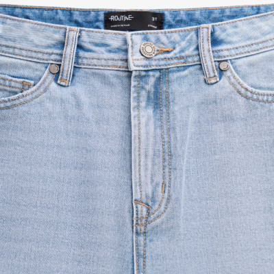 Quần short jean nam màu Xanh nhạt Form Straight - RT 10S25DPS001 | ROUTINE CÀ MAU