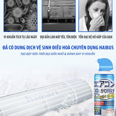 Chai Xịt Vệ Sinh Điều Hoà 520ML Khử Mùi Tạo Bọt Tẩy Rửa Vệ Sinh Dàn Máy Lạnh Quạt Làm Mát Tại Nhà Hiệu Quả - Hàng Chính Hãng