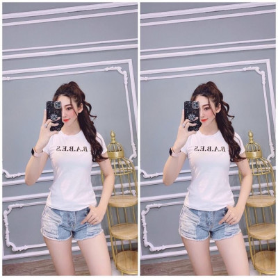 Áo thun nữ MXM cổ tròn in chữ B.A.B.E.S form ôm body thun cotton 4 chiều từ 40-52kg ( ANU006 )