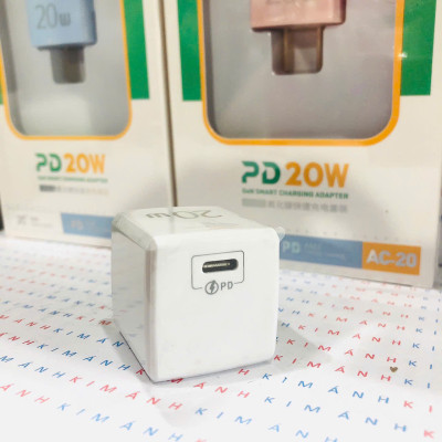 Củ sạc LI-TOP AC20 mini, sạc nhanh PD 20W, đạt chứng nhận 3C tiêu chuẩn quốc gia, hàng chính hãng bảo hành 1 năm