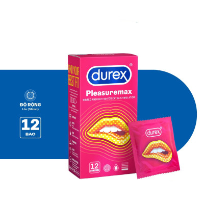 Combo 2 Bao cao su Durex Pleasuremax Hộp 12 Bao