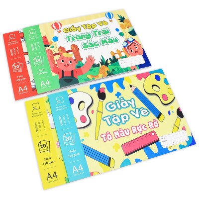 Tập Vẽ A4 - 40 Trang 120gsm - The Sun - Trang Trại Sắc Màu
