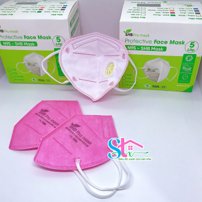 Khẩu trang n95 trẻ em có van thở SHB pro mask , Kn95 em bé 4 lớp kháng khuẩn chuẩn FFP2