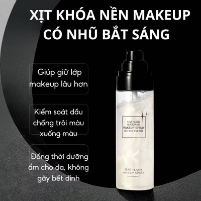 Xịt khóa Makeup Star Flash Make Up Spray 8 Hours Wear, Xịt giữ makeup cố định lớp trang điểm bắt sáng lâu trôi, hàng nhập khẩu