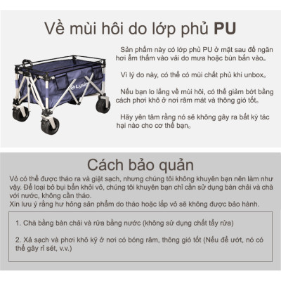Xe kéo dã ngoại, ngoài trời, du lịch, cắm trại, picnic, đa năng bánh xe rộng có khóa cố định dung thích 230l gấp gọn