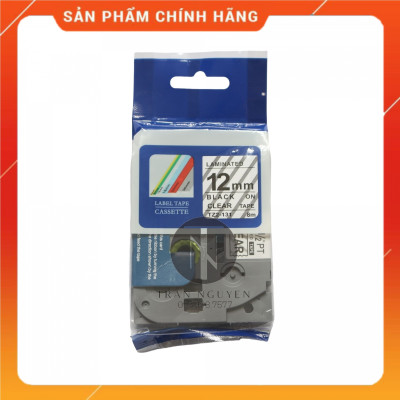 [ Combo 3 hộp] Nhãn In đa lớp Tz2-131 - Đen nền trong 12mm x 8m - Hàng nhập khẩu