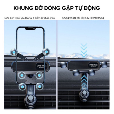 Giá Đỡ Điện Thoại Gắn Cửa Gió Điều Hòa Thông Minh | Giá Đỡ Điện Thoại Gắn Cửa Gió Điều Hòa Xe Ô Tô Thiết Kế Nhỏ Gọn, Cấu Tạo Khung Đỡ Chắc Chắn