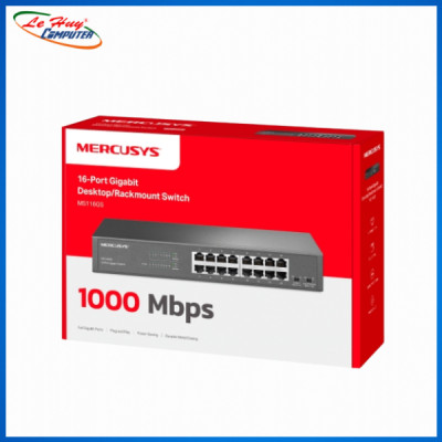 Switch Mercusys MS116GS (16 port/ 10/100/1000 Mbps) - Hàng Chính Hãng