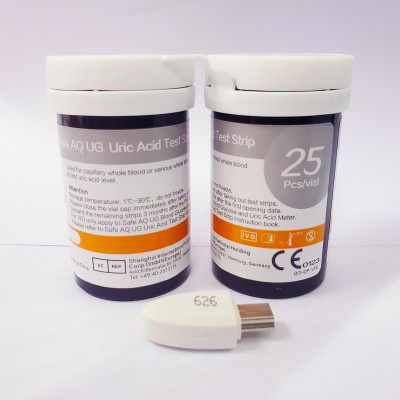 Hộp 50 que thử Axit Uric cho máy Sinocare Safe AQ UG + Tặng 50 kim chích máu