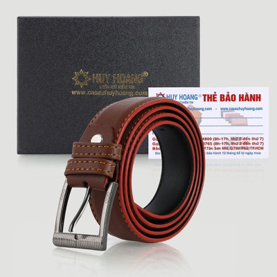 Thắt lưng nữ Huy Hoàng 3 phân may viền màu bò HP5001