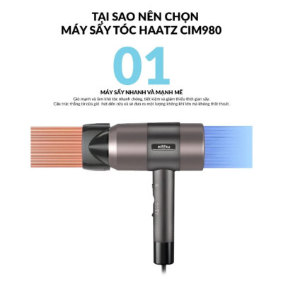 Máy Sấy Tóc HAATZ CIM908 Sấy Tóc Đa Năng 2 Chiều Nóng Lạnh, Hàng Chính Hãng Bảo Hành 2 Năm