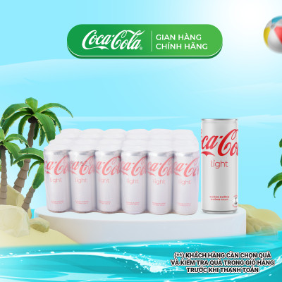Lốc 24 Lon Nước Giải Khát Không Đường Coca-Cola Light Lon 320ml/Lon   Coca-Cola Official Store_TK