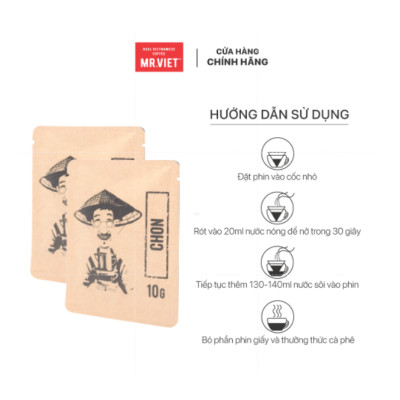 Cà phê phin giấy-  cà phê hương Hạt Dẻ ( Hazelnut coffee -ground coffee drip bag)100gr