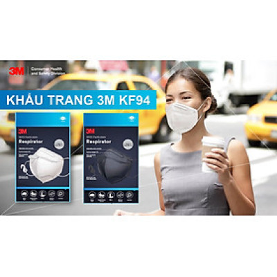Khẩu trang chống bụi và kháng khuẩn 3M 9013 đạt chuẩn KF94 - Màu Trắng Hoặc Đen gói 1 cái
