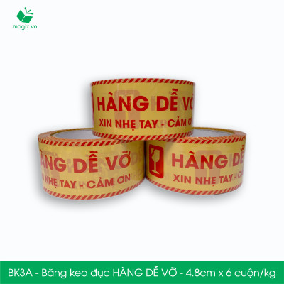 Combo 6 Cuộn băng keo HÀNG DỄ VỠ 4.7cm - Băng dính niêm phong đóng hàng