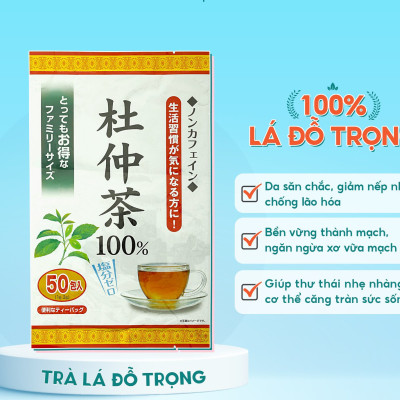 Trà Lá Đỗ Trọng Yuwa 100% Lá Đỗ Trọng Giảm Stress, Chống Lão Hóa , Hỗ Trợ Giảm Cân, Tốt Cho Tim Mạch