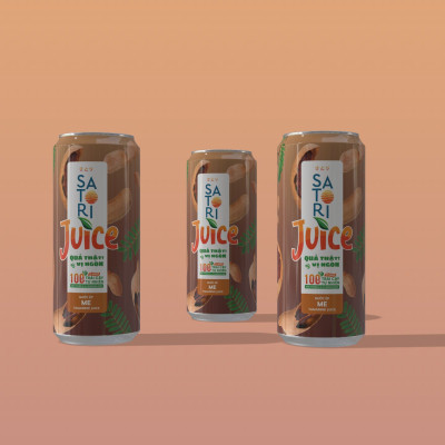 Combo 2 thùng nước ép trái cây Satori Juice Vị me 250ml (24 lon/thùng)