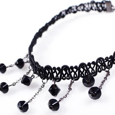 Vòng cổ choker tatoo đính hạt V44