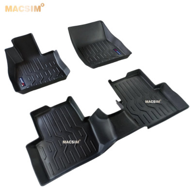 Thảm lót sàn xe ô tô Mazda CX3 màu đen trơn Nhãn hiệu Macsim chất liệu nhựa TPV cao cấp - 2 hàng ghế