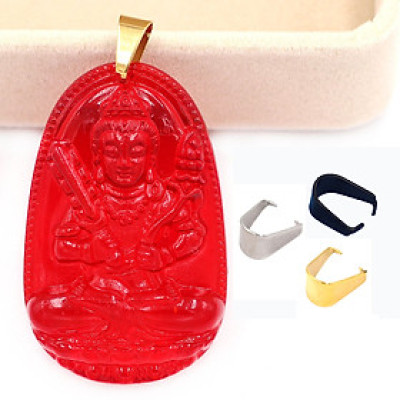 [Tuổi Sửu, Dần] Mặt Dây Chuyền Phật Hư Không Tạng Bồ Tát Đá Pha Lê Đỏ Size Nhỏ 3.6cm & Size Lớn 5cm- Tặng Kèm Móc Inox - Phong Thủy 868 - May Mắn - Bình An