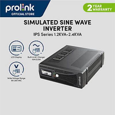 Bộ biến tần Prolink IPS1200 (1200VA/720W) ổn định điện áp, chống mất điện, dùng cho PC, thiết bị gia đình, hồ cá, CCTV - Hàng chính hãng