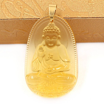 Mặt A Di Đà pha lê vàng 5cm