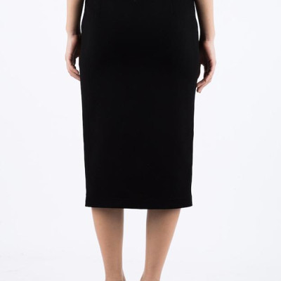 Chân Váy Midi Cúc Bọc De Leah -  Đen