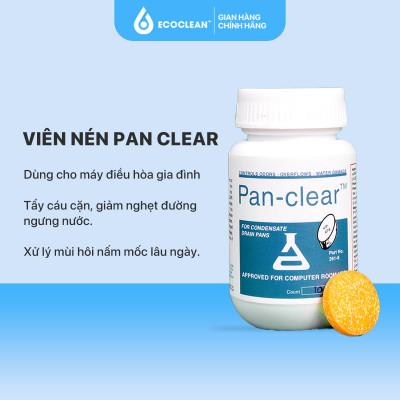 Viên nén thông tắc máy lạnh 1,5 tấn - Pan Clear màu vàng - Xử lý rong rêu, cặn bẩn - Hộp 10 viên