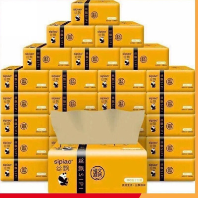 Giấy ăn gấu trúc chính hãng, an toàn khi sử dụng, sợi tre không chất tẩy trắng không mùi ( gói 300 tờ )