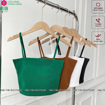 Áo hai dây nữ Hiền Trần BOUTIQUE dáng croptop ly ngực không đệm kiểu ôm vải co giãn