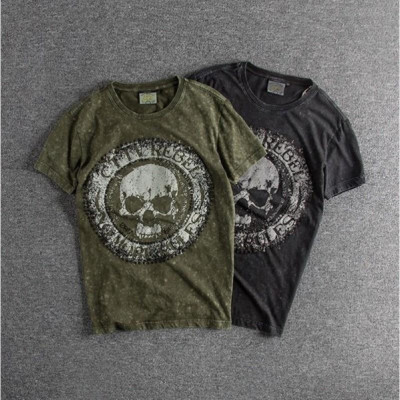 Áo thun cổ tròn wash phong cách bụi_dã ngoại