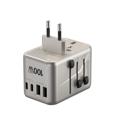 Củ sạc du lịch đa năng MicroPack 100W MTA-5100 Sạc 6 thiết bị cùng lúc - 3 cổng USB-C, 2 cổng USB-A, 1 đầu ra AC - Hàng chính hãng