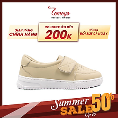 Giày Sneaker Nữ TOMOYO Da Microfiber Quai Dán TMW328