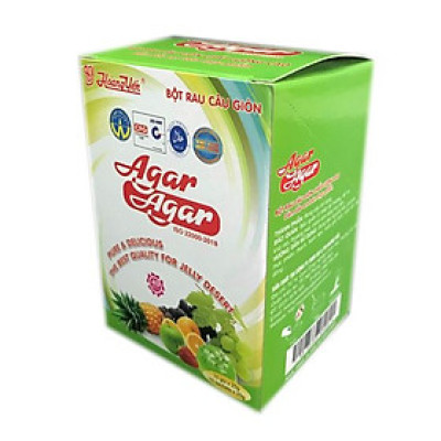 Hộp 10 gói bột rau câu giòn (agar) Hoàng Yến, hàng mới chuẩn chính hãng 100%