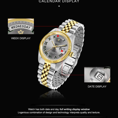 Đồng Hồ Nam Cadisen C8228M1 Chính Hãng Full Box Chống Nước Kính Chống Xước Dây Thép BH 2 Năm Máy Cơ