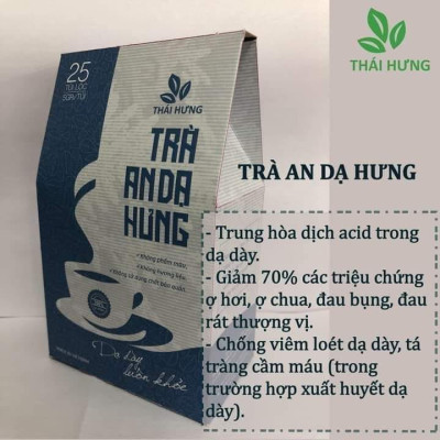 Trà An Dạ Hưng Giảm ợ hơi, ợ chua, đầy bụng, đau rát thượng vị, Chống viêm loét, cầm máu dạ dày