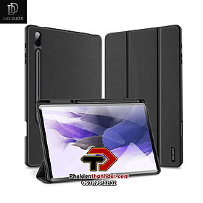 Bao da có ngăn để bút dành cho Samsung Galaxy Tab S7 FE chính hãng Dux Ducis Domo  - Hàng chính hãng