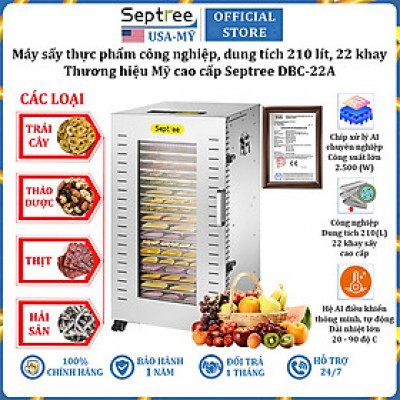 Máy sấy thực phẩm 22 tầng, dung tích 210 lít thương hiệu Mỹ cao cấp Septree DBC-22A - Hàng Nhập Khẩu