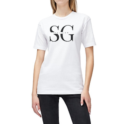 Áo Thun Nữ Màu Đỏ In Chữ SG SAI GON Form Nam Nữ Cổ Tròn Tay Ngắn DLX