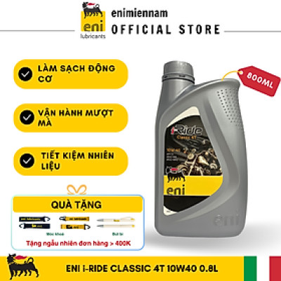 (HCM) NHỚT ENI I-RIDE CLASSIC 4T 10W40 0.8L CHO XE SỐ