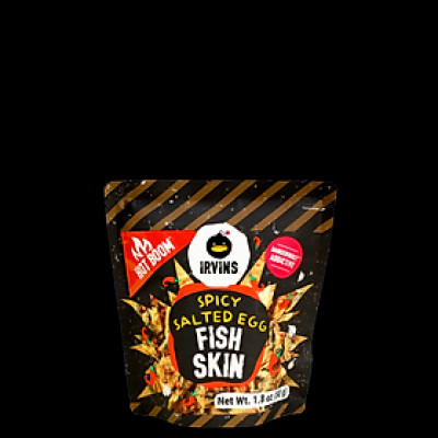 Da cá trứng muối cay 50g IRVINS - Mini Hotboom Fish Skin 50g