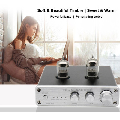 FX-AUDIO TUBE-06 Tube Preamplifier Home Audio Tube 6N3 Pre Amplifier Input PC-USB AUX Bass&Treble Adjustment DC12V/1A