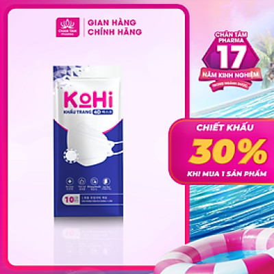 [Chính Hãng] Khẩu Trang 4D KOHI 4 Lớp Kháng Khuẩn, Ôm Khít Mặt -  Túi 10 Cái