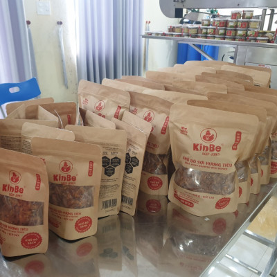 Khô Bò Sợi Hương Tiêu nhãn hiệu KINBE BEEF JERKY, khô bò sạch sợi mềm vị ít cay, ĐẶC SẢN TRỨ DANH ĐÀ NẴNG