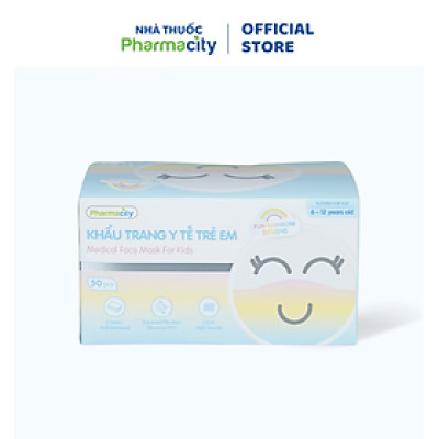 Khẩu trang y tế trẻ em 3 lớp Pharmacity ngăn bụi bẩn và lọc khuẩn trên 99% 