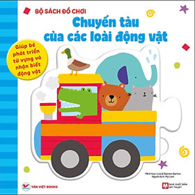 Chuyến tàu của các loài động vật- Bộ sách đồ chơi - Giúp bé phát triển từ vựng và nhận biết màu sắc